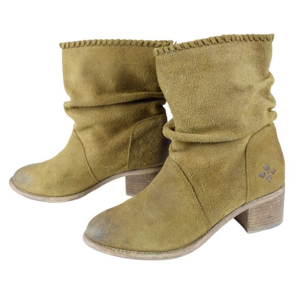 Patricia Nash Booties Raw Distressed Suede Monte Cognac Ankle Western Boots 7.5 - Picture 4 of 10